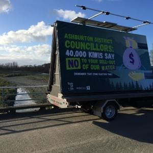 That time we crowdfunded a billboard on the back of a truck and drove it around Ashburton