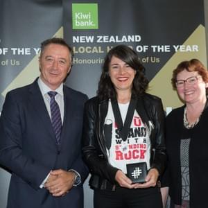 That time Marianne wore #NoDAPL t-shirt to a fancy Kiwibank event where she received a reward